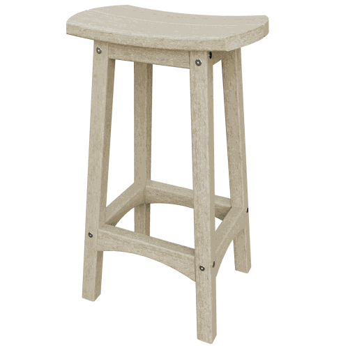 Coastal Barstool in weather-resistant poly lumber with contoured seat and durable design for outdoor use