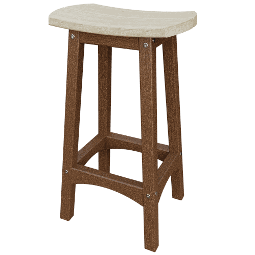 Coastal Barstool with weather-resistant poly lumber and contoured seat for outdoor use