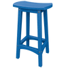 Blue weather-resistant Coastal Barstool with contoured seat and rust-proof hardware for outdoor use