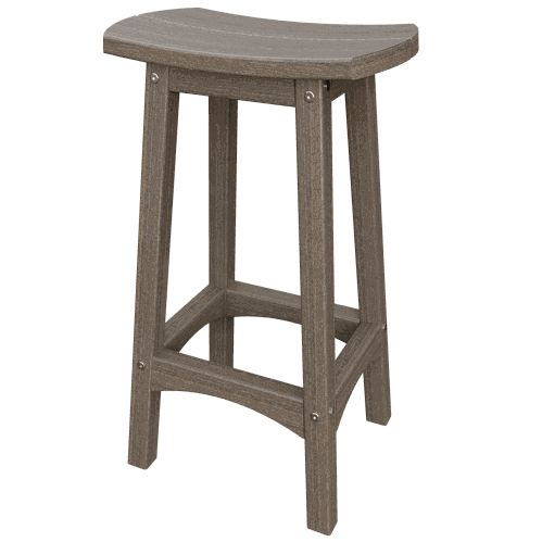 Eco-friendly weather-resistant Coastal Barstool with contoured seat and rustic brown finish for outdoor use
