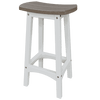 Coastal Barstool with weather-resistant white legs and contoured wood-look seat perfect for outdoor use
