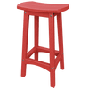 Red Coastal Barstool with contoured seat and weather-resistant poly lumber construction for outdoor use