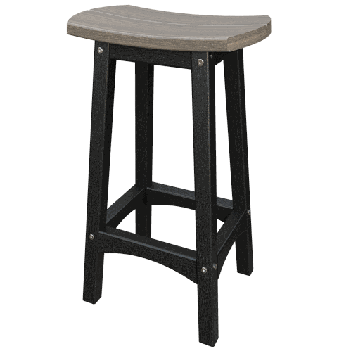 Coastal Barstool with weather-resistant poly lumber, contoured seat, and rust-proof hardware for outdoor use