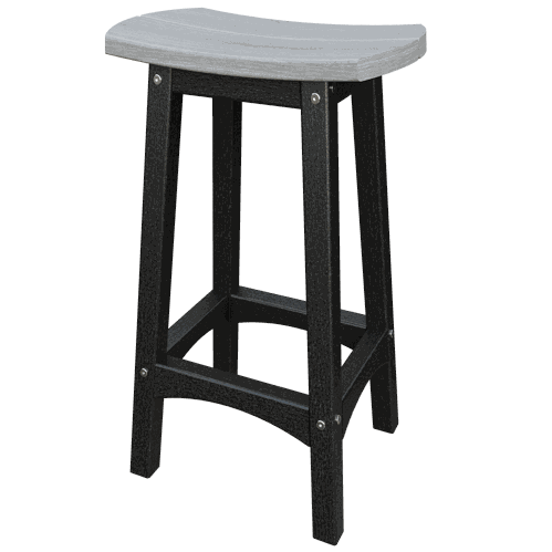 Coastal Barstool with weather-resistant poly lumber and contoured seat for outdoor use