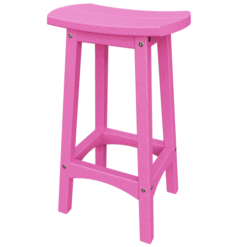 Pink eco-friendly Coastal Barstool with contoured seat and durable weather-resistant poly lumber construction