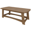 Durable weather-resistant poly lumber coastal coffee table with slatted top and low-profile design for outdoor patio use