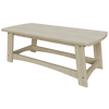 Light beige Coastal Coffee Table with slatted top and sturdy legs, weather-resistant and eco-friendly outdoor patio furniture.
