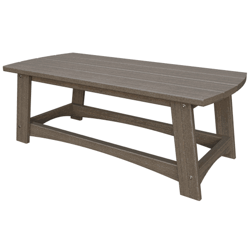 Durable weather-resistant coastal coffee table with slatted top and eco-friendly poly lumber construction