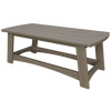 Weather-resistant Coastal Coffee Table with slatted top and durable poly lumber construction for outdoor use.