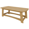 Coastal Coffee Table made of durable weather-resistant poly lumber with slatted top and sturdy frame in natural wood finish