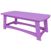 Durable purple poly lumber coastal coffee table with slatted top and low-profile design for outdoor use