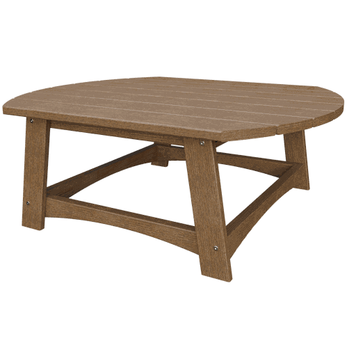 Outdoor coastal conversation table made of durable eco-friendly poly lumber with spacious tabletop and weather-resistant design