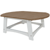 Coastal Conversation Table with wood-look poly lumber top and white sturdy base for outdoor use