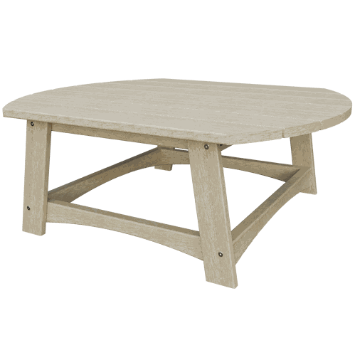 Coastal Conversation Table made from durable poly lumber with a spacious tabletop and weather-resistant design for outdoor use.