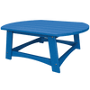 Blue Coastal Conversation Table made from durable, eco-friendly poly lumber with spacious tabletop and weather-resistant design for outdoor use.