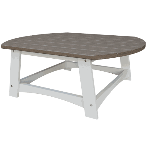 Coastal Conversation Table with spacious wood-look top and white poly lumber frame for durable outdoor use