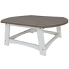 Coastal Conversation Table with spacious wood-look top and white poly lumber frame for durable outdoor use