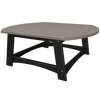 Coastal Conversation Table with spacious wood-look poly lumber top and sturdy black legs for outdoor use