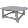 Gray low-profile Coastal Conversation Table made of durable poly lumber with a spacious rectangular top and sturdy angled legs.