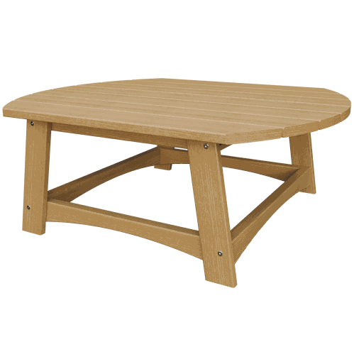 Coastal Conversation Table made of durable eco-friendly poly lumber with spacious round top and sturdy legs for outdoor use