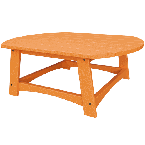 Orange Coastal Conversation Table made from durable eco-friendly poly lumber with a spacious outdoor design