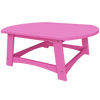 Pink coastal conversation table made from durable eco-friendly poly lumber with wide tabletop and sturdy design for outdoor use