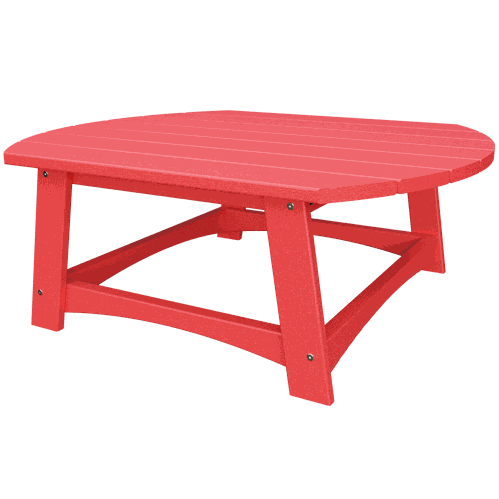 Red Coastal Conversation Table with sturdy poly lumber construction and weather-resistant finish for outdoor use