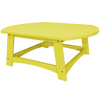 Yellow coastal conversation table made from durable eco-friendly poly lumber with a spacious round tabletop and sturdy legs