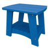Blue Coastal End Table made from weather-resistant poly lumber with compact, sturdy design for outdoor use.