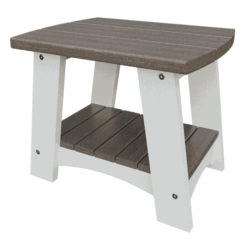 Coastal End Table with weather-resistant poly lumber, nautical design, and compact build for outdoor patios and porches