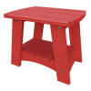 Red Coastal End Table made from weather-resistant recycled poly lumber with sturdy construction and a compact design suitable for outdoor patios.