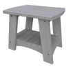 Gray weather-resistant Coastal End Table made of eco-friendly poly lumber with stainless steel hardware and nautical design.