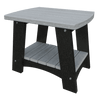 Compact Coastal End Table made of weather-resistant poly lumber with gray top and black legs, ideal for outdoor patio use