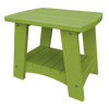 Compact green Coastal End Table made from weather-resistant recycled poly lumber with sturdy design and lower shelf for outdoor use.
