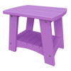 Purple coastal end table made of weather-resistant poly lumber with a compact and sturdy design for outdoor use