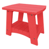 Red Coastal End Table made from weather-resistant poly lumber with sturdy design and lower shelf for outdoor use