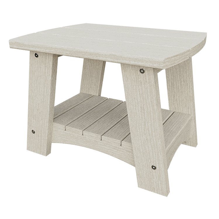 Coastal End Table made of weather-resistant recycled poly lumber with a durable, low-maintenance nautical design for outdoor use.