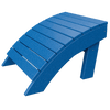 Blue curved outdoor Coastal Ottoman footrest made of weather-resistant poly lumber