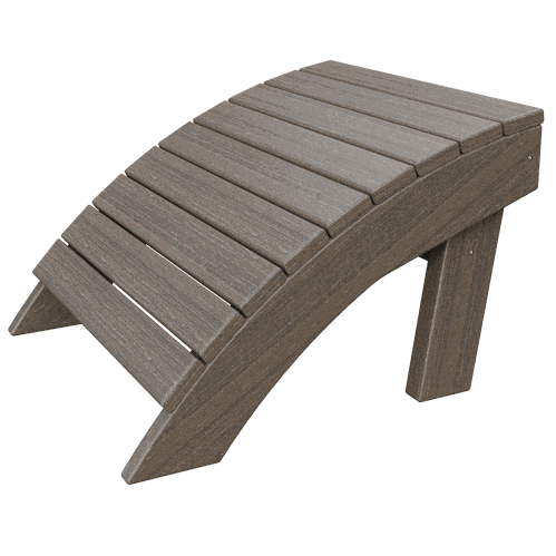 Coastal Ottoman made of durable poly lumber with ergonomic sloped design for outdoor footrest or seat.