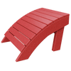 Red curved Coastal Ottoman made of durable, weather-resistant poly lumber for outdoor use.