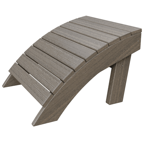 Coastal Ottoman with ergonomic curved design made of durable, weather-resistant poly lumber for outdoor use