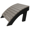 Ergonomic Coastal Ottoman footrest with curved slatted poly lumber design for outdoor use