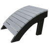 Patiova Coastal Ottoman curved gray poly lumber footrest with black legs for outdoor use