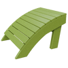 Green ergonomic curved Coastal Ottoman made of durable outdoor poly lumber for relaxing feet support.