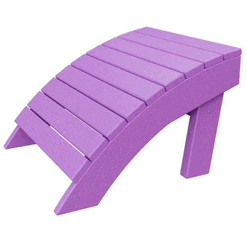 Ergonomic curved Coastal Ottoman made of durable low-maintenance poly lumber, ideal for outdoor footrest or extra seating.