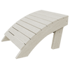 Outdoor coastal ottoman footrest made of weather-resistant poly lumber with ergonomic slope and durable construction