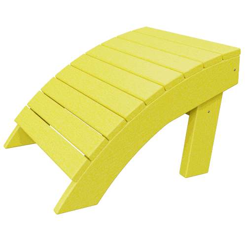 Yellow ergonomic outdoor Coastal Ottoman made from durable poly lumber