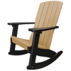 Patiova Coastal Rocker with weather-resistant poly lumber, tall supportive back, wide armrests, and smooth rocking motion for outdoor relaxation.