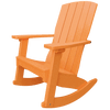 Orange weather-resistant poly lumber Coastal Rocker with high back and wide armrests for outdoor relaxation