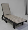 Minimalist outdoor straight chaise lounge with adjustable backrest and durable slatted design